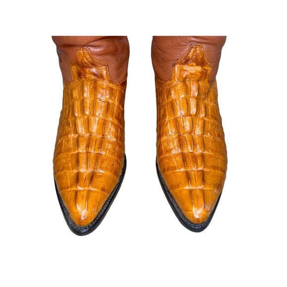 Rodeo Rider Crocodile Tail Western Boots Mens 9 Cowboy Leather Mid Calf Mid Calf - Picture 3 of 16